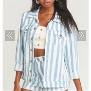 Show Me Your Mumu Striped jean jacket